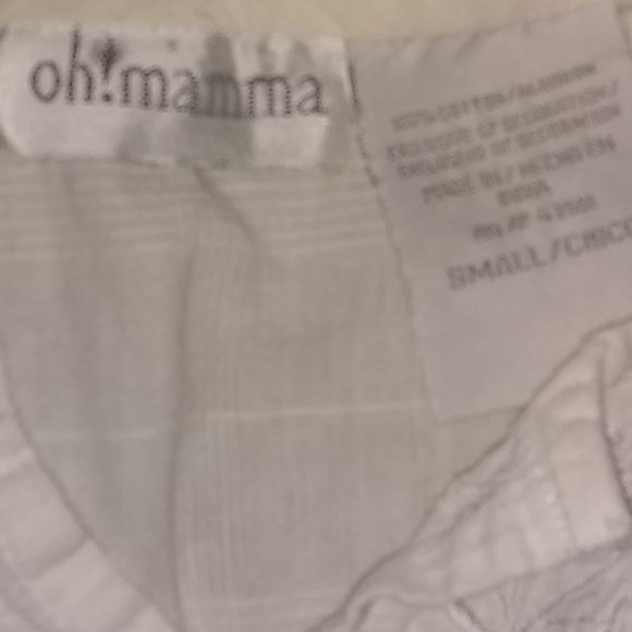 Oh! Mamma  Small Maternity embroidered top w tie - Picture 3 of 6